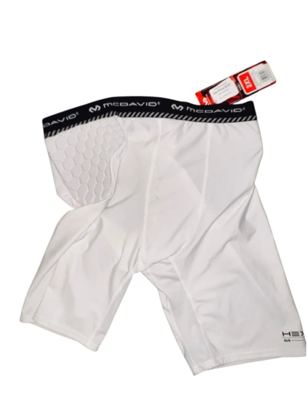 Men's McDavid White Hex Basketball Comp Shorts XXL